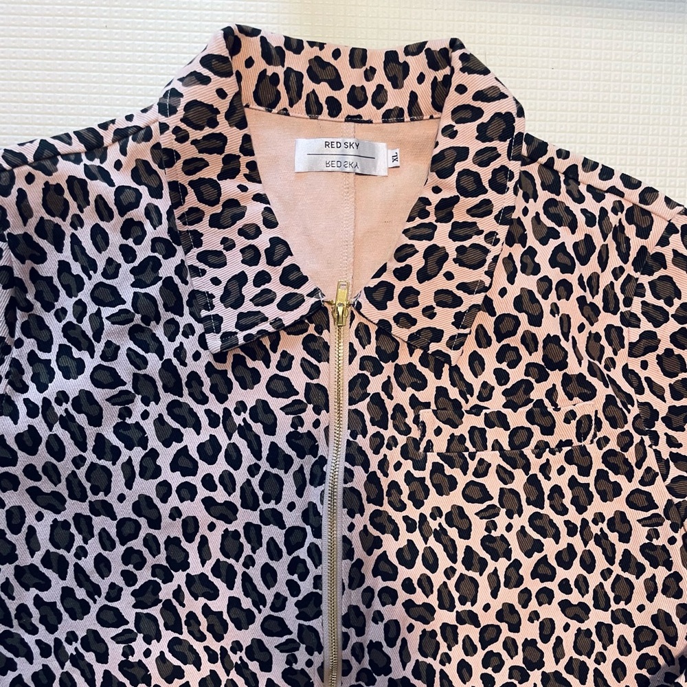 Red Sky Shop pink leopard jumpsuit size XL